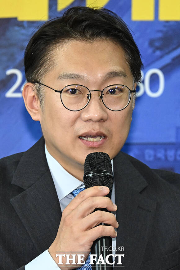 김남준 더불어민주당 인천 계양을 국회의원 후보가 지난달 24일 오전 인천 연수구 정지열 연수구청장 후보 선거사무실에서 열린 더불어민주당 현장 최고위원회의에서 발언하고 있다. /남윤호 기자