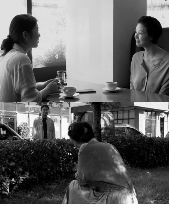 그녀가 돌아온 날에는 홍상수 감독과 여러 번 호흡한 배우 송선미 조윤희 박미소 하성숙 신석호 등이 출연했고, 홍 감독과 불륜 관계이자 지난해 아들을 출산한 김민희가 제작실장으로 이름을 올렸다. /(주)영화제작전원사