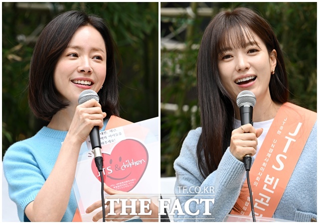 거리모금 캠페인 나선 한효주-한지민 '주말 명동 빛내는 미모'.