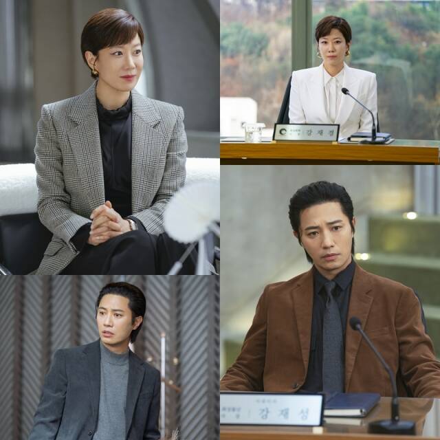 배우 전혜진과 진구가 JTBC '신입사원 강회장'에서 최성그룹 후계자 자리를 다투는 쌍둥이 남매로 분한다. /SLL·코퍼스코리아