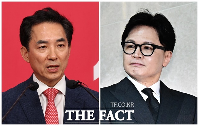 부산 북구갑 국회의원 보궐선거에 출마한 박민식(왼쪽) 국민의힘 후보와 한동훈 무소속 후보의 선거사무소 개소식이 오는 10일 오후 2시에 진행된다. /배정한 기자·뉴시스