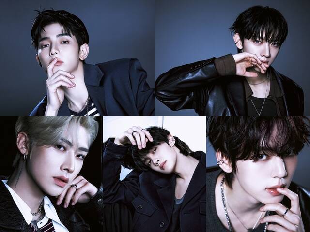 그룹 앤더블의 장하오 유승언 한유진 김규빈 리키(왼쪽 위부터 시계방향)가 첫 번째 미니앨범 'Sequence 01: Curiosity'의 'Gazed' 버전 콘셉트 포토를 공개했다./YH엔터테인먼트