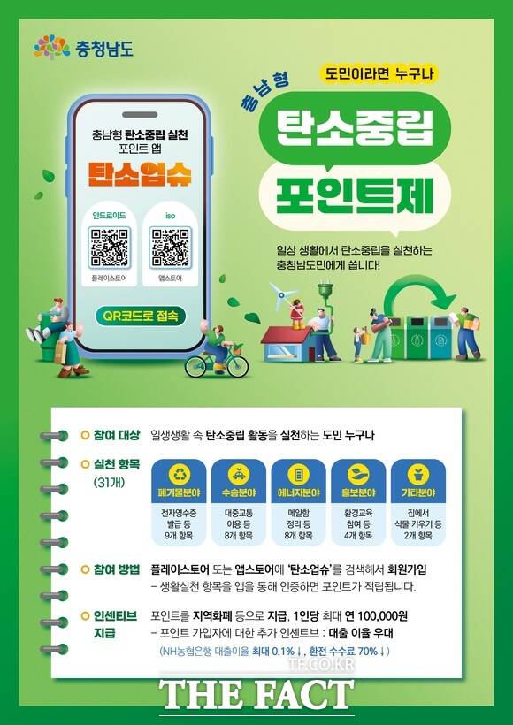 충남형 탄소중립포인트제 '탄소업슈' 홍보물. /충남도