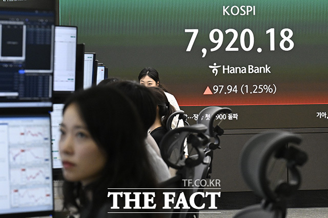 딜러가 거래를 하고 있다.