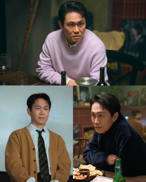 JTBC 모두가 자신의 무가치함과 싸우고 있다에서 오정세는 구교환과 만나기만 하면 다투는 유명 영화감독 박경세로 분했다. /JTBC