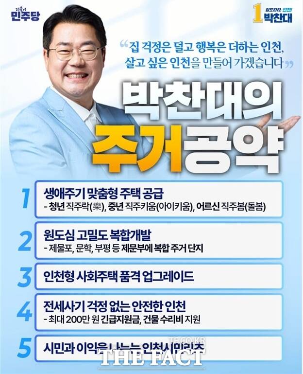 박찬대 더불어민주당 인천시장 후보가 13일 밝힌 주거 공약. /박찬대 후보 캠프