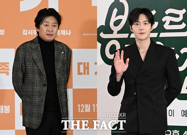 배우 김윤석(왼쪽)과 김선호가 tvN 새 드라마 '의원님이 보우하사'로 호흡을 맞춘다. /더팩트 DB