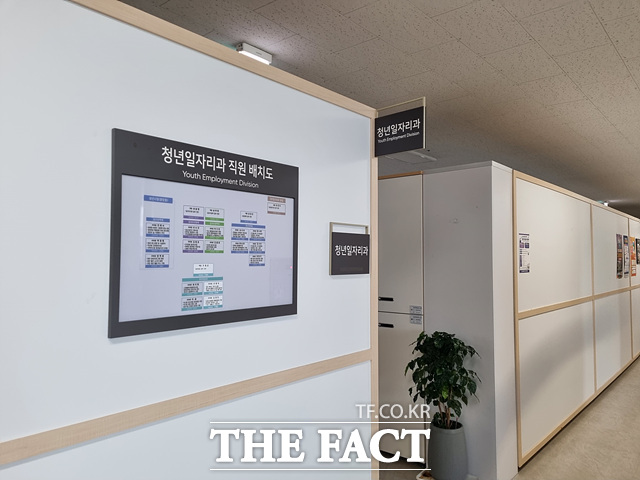 익산시청 5층에 위치한 청년일자리과 사무실 /김종성 기자