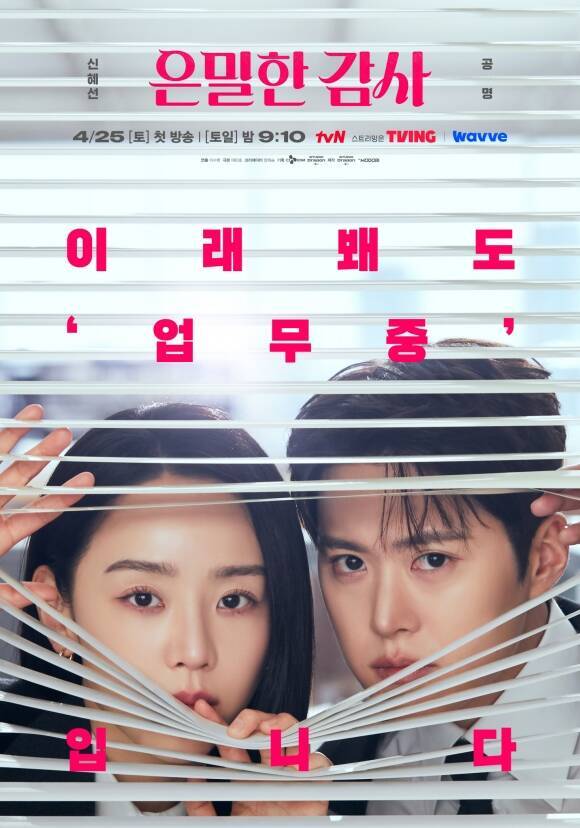 '은밀한 감사'는 감사실장 주인아와 감사실 에이스 노기준의 아슬아슬한 밀착 감사 로맨스를 그린 작품이다. /tvN