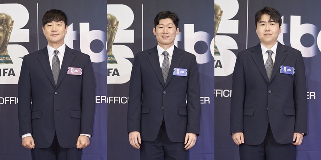배성재 캐스터, 박지성 김환 해설위원(왼쪽부터)이 JTBC '2026 FIFA 북중미 월드컵' 현지 중계를 맡는다. /JTBC
