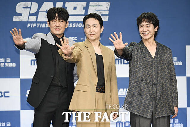배우 허성태 오정세 신하균(왼쪽부터)이 호흡을 맞춘 '오십프로'는 오는 22일 오후 9시 50분 시청자들과 만난다. /송호영 기자