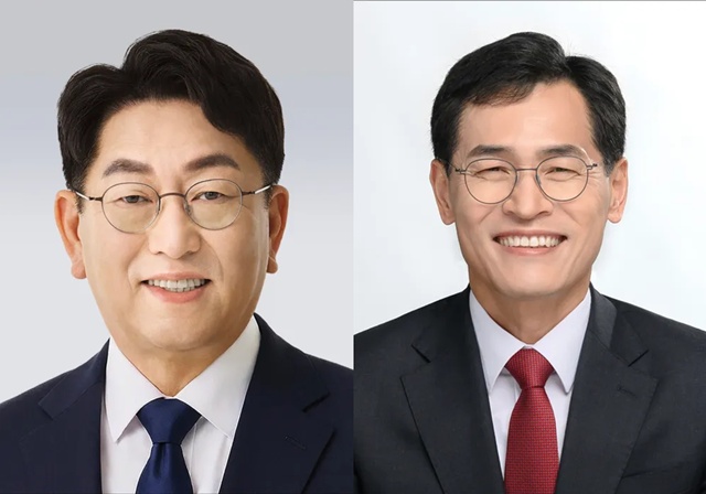우형찬 더불어민주당 양천구청장 후보(왼쪽)와 이기재 국민의힘 양천구청장 후보의 모습이다. /각 캠프