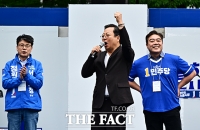  정원오 지지 호소하는 배우 이기영 [포토]