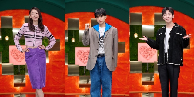 모델 한혜진, 그룹 2PM의 멤버 장우영, 래퍼 딘딘(왼쪽부터)이 KSB2 새 예능프로그램 '누난 내게 여자야' 시즌2의 진행을 맡는다. /KSB2
