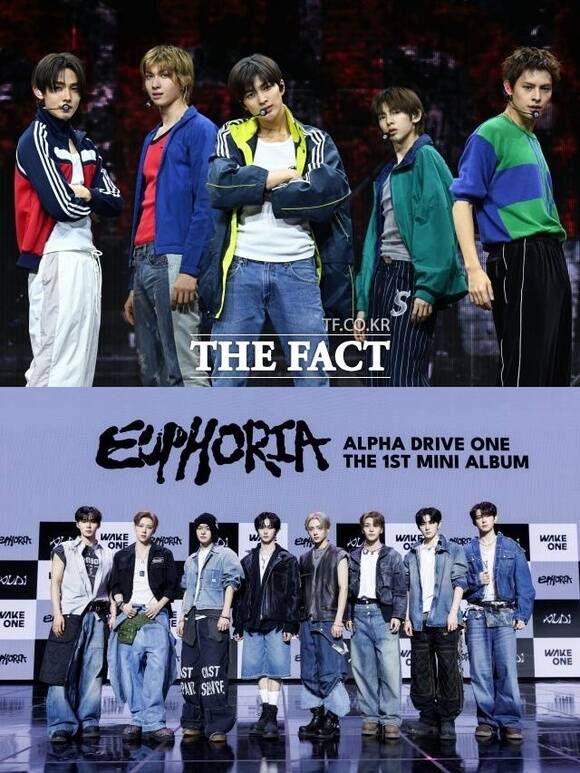 최근 1년 내 데뷔한 보이그룹 가운데 하이브 레이블 빅히트 뮤직 소속 코르티스(위)와 대기업 CJ ENM 산하 웨이크원 소속 알파드라이브원이 독보적인 성과를 내고 있다. 사진은 기사 내용과 무관. /더팩트 DB, 웨이크원