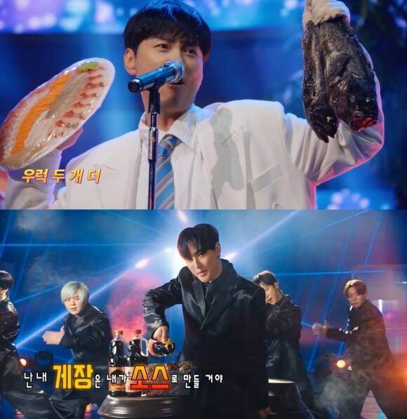 버즈 민경훈(위쪽)과 H.O.T.는 이커머스 플랫폼의 음악 페스티벌 콘셉트 캠페인에서 본인들의 인기곡 가사를 개사했다. /유튜브 캡처