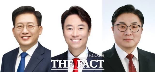 왼쪽부터 강태웅(더불어민주당), 김경대(국민의힘), 김윤재(개혁신당) 후보/각 후보 캠프