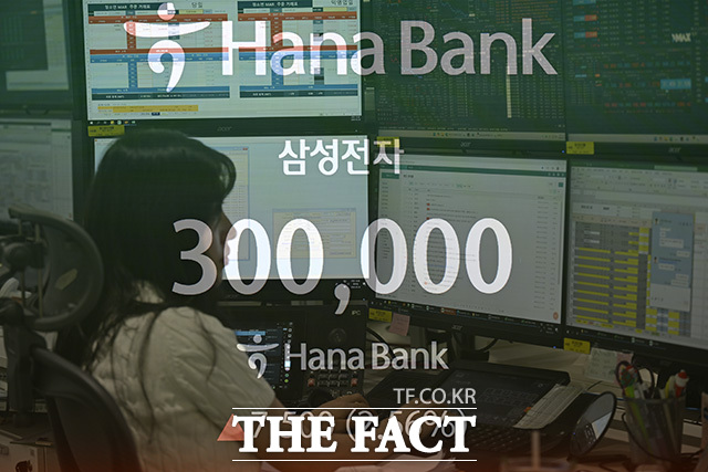 전광판에 삼성전자 주가가 표시돼 있다. /송호영 기자