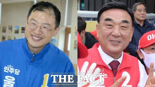 6·3 지방선거 최대 격전지로 떠오른 울산시장 선거를 바라보는 유권자의 시각은 극명히 갈렸다. 국민의힘을 탈당해 더불어민주당 후보로 선거에 출마한 김상욱 후보(왼쪽)를 '철새'라며 비판하는 시민이 있는가 하면, 김두겸 국민의힘 후보를 '내란정당 후보'로 규정하며 절대 표를 주지 않겠다는 시민도 만날 수 있었다. /뉴시스