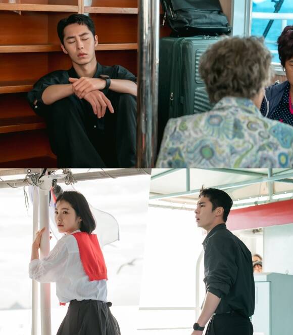 ENA '닥터 섬보이' 제작진이 이재욱과 신예은의 첫 만남이 담긴 스틸을 공개했다. /ENA