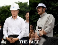  '선거운동 중단' 정원오·오세훈, 서소문 희생자 조문