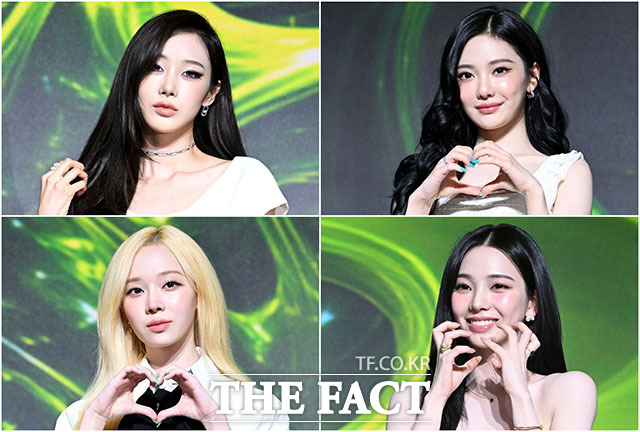 그룹 에스파(aespa)의 지젤과 닝닝, 카리나, 윈터(왼쪽 위부터 시계 방향으로)는 29일 오후 1시 정규 2집 'LEMONADE'를 발매한다. /서예원 기자