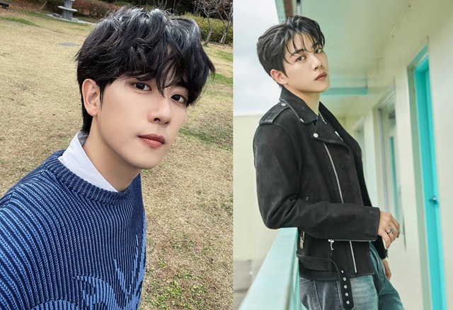 그룹 골든차일드 출신 김지범 씨는 현재 K팝 그룹 활동을 접고 부산 해운대에서 실내 사격장을 운영하고 있다. 사진은 김 씨의 최근 모습(왼쪽)과 골든차일드로 활동할 당시 모습이다./본인제공, 울림엔터테인먼트