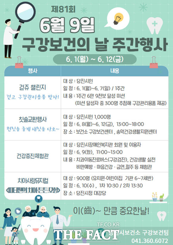 당진시 구강 보건의 날 홍보 포스터. /당진시