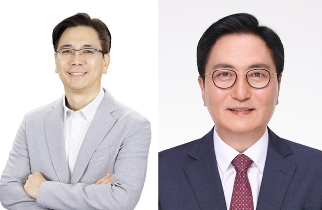 오는 30일 압구정5구역 시공사 선정을 앞두고 현대건설과 DL이앤씨가 막판 수주전에 총력을 쏟고 있다. 왼쪽은 이한우 현대건설 대표이사, 오른쪽은 박상신 DL이앤씨 대표이사. /각사