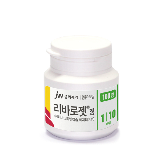 JW중외제약은 '리바로젯'의 저용량 제품인 '리바로젯 1/10mg'을 출시했다고 1일 밝혔다. JW중외제약 리바로젯. /JW중외제약