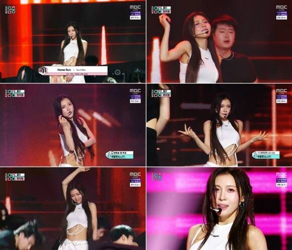 하지원은 지난 26일 MBC '쇼! 음악중심'에 출연해 23년 만에 '홈런' 무대를 재연했다. /MBC