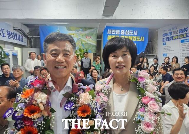 정성주 김제시장 당선인(왼쪽) /정성주 캠프