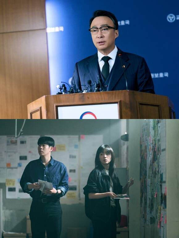배우 이성민(위)과 표지훈(아래 왼쪽) 진기주 등이 출연한 넷플릭스 새 오리지널 시리즈 '참교육'은 총 10부작으로 구성됐으며 5일 전편 공개됐다. /넷플릭스