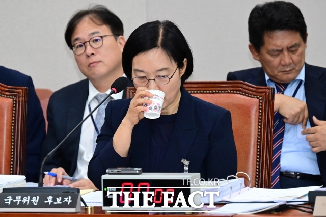 지난해 7월 15일 국회 산업통상자원중소벤처기업위원회에서 열린 인사청문회 당시 한성숙 중소벤처기업부 장관 후보자. /남윤호 기자