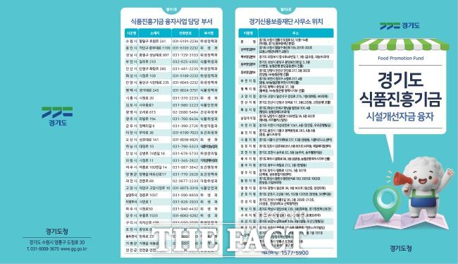 식품진흥기금 시설개선자금 융자 홍보물. /경기도