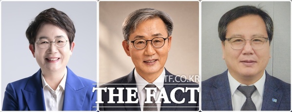허태정 대전시장 당선인이 8일 대전시장직 인수위원회 구성을 마무리하고 오는 9일 현판식을 시작으로 공식 출범한다. 왼쪽부터 박정현 인수위원장, 이은구 부위원장, 박노동 운영간사. /허태정 당선인 인수위