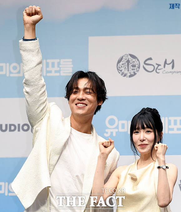 배우 최재림이 10일 오후 서울 광진구 티켓링크 1975 씨어터에서 열린 뮤지컬 '유미의 세포들' 제작발표회에 참석해 포즈를 취하고 있다. /박상민 기자