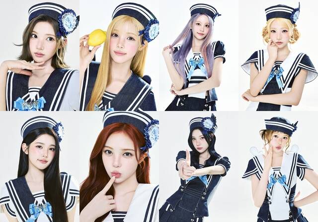 그룹 하츠투하츠의 지우 유하 카르멘 스텔라 예온 주은 이안 에이나(왼쪽 위부터 시계방향)가 두 번째 미니앨범 'Lemon Tang'의 개인 티저 이미지를 공개했다./SM엔터테인먼트