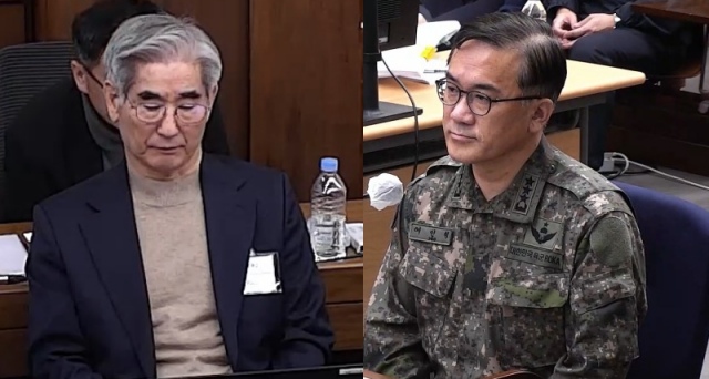 법원이 평양 무인기 침투를 비상계엄 선포를 위한 '상황 조성 작전'으로 규정했다. 사진은 김용현 전 국방부 장관, 여인형 전 국군방첩사령관 /서울중앙지법