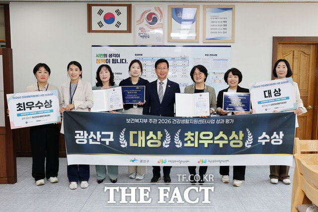 광주시 광산구 수완·우산건강생활지원센터가 보건복지부가 주관하는 건강생활지원센터사업 성과평가에서 각각 대상과 최우수상을 수상했다. /광주시 광산구