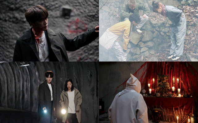 14년 만에 스크린에 복귀한 김재중은 박수무당 명진으로 분해 새로운 얼굴을 꺼내고, OST도 가창하며 작품의 정서를 끝까지 이어가는 활약을 보여준다. /(주)라이브러리컴퍼니