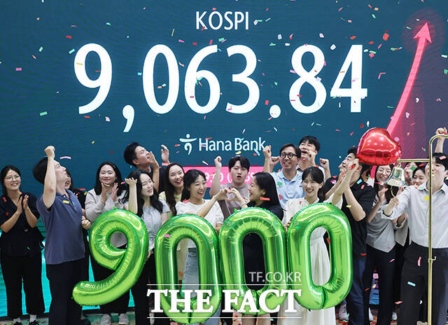 '사상 첫 9000피' 코스피, 2.25% 오른 9,063.84 마감.