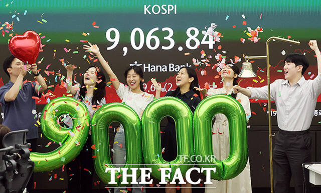 '사상 첫 9000피' 코스피, 2.25% 오른 9,063.84 마감.
