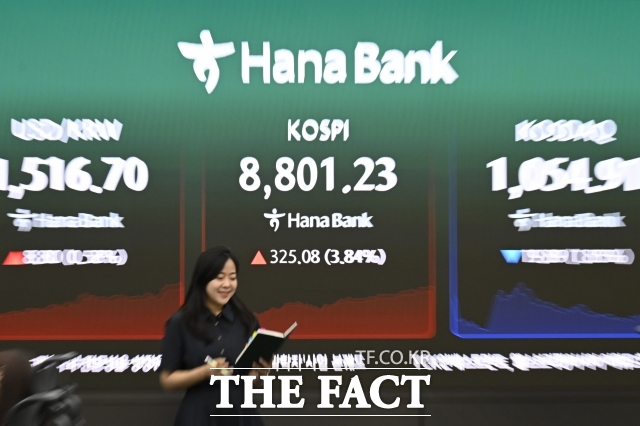 18일 한국거래소에 따르면 전날 코스피는 8864.24에 장을 마감하면서 종가 기준 역대 최고치를 경신했다. 사진은 기사 내용과 무관함. /송호영 기자