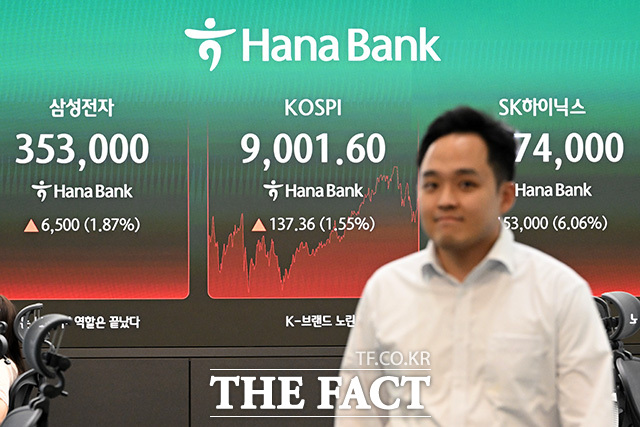 코스피, 장중 사상 첫 9000 돌파.