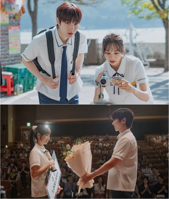 ENA 새 월화드라마 '그대에게 드림'이 황인엽과 이혜리의 교복 스틸을 공개하며 첫 방송에 대한 기대감을 높였다. /ENA