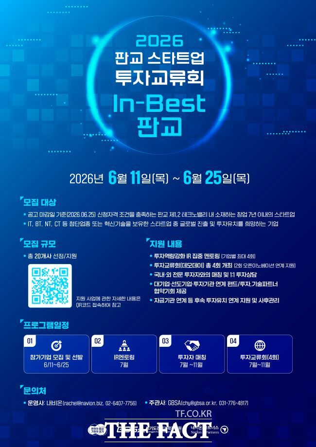 판교 스타트업 투자교류회 'In-Best 판교' 홍보물. /경과원