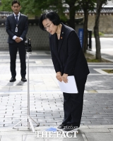  중기부 '모두의 창업' 정보 유출에 고개 숙인 한성숙 총리 후보자 [포토]
