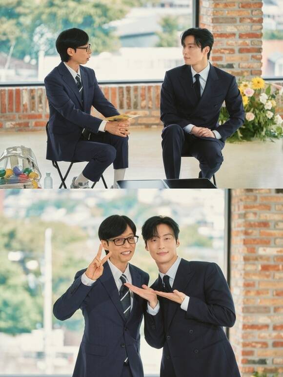배우 허남준(오른쪽)이 tvN 예능프로그램 '유 퀴즈 온 더 블럭'에서 방송인 유재석과 만난다. /tvN