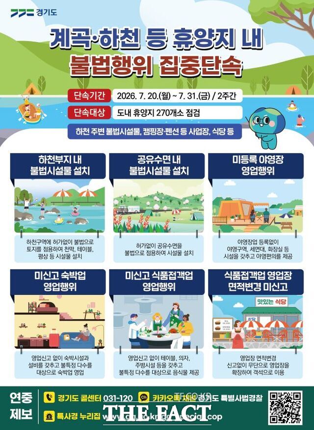 계곡·하천 등 휴양지 내 불법행위 집중단속 홍보물. /경기도